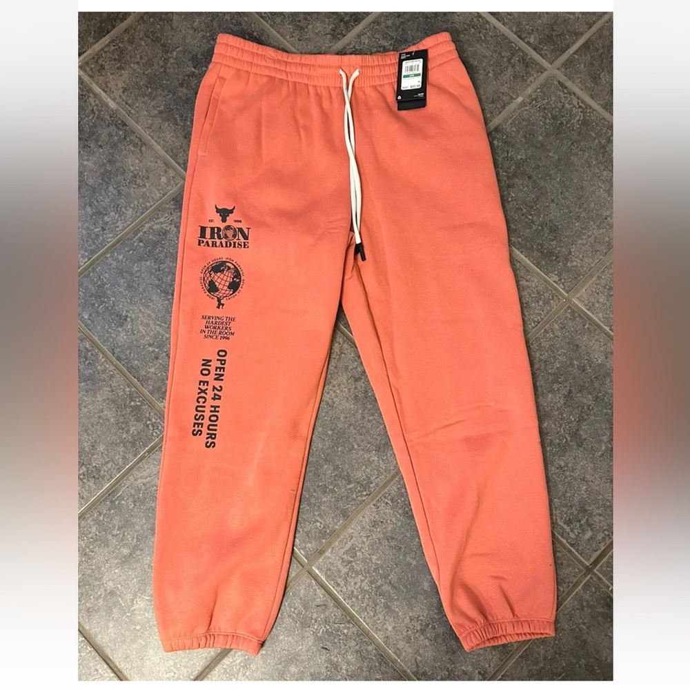 Under Armour Project Rock Rival Joggers Womens Sweatpants Iron Paradise Large